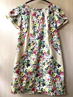 CHILLEA キリア　花柄　半袖　ワンピース　チュニック　Lサイズのサムネイル