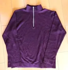 【美品】TAKEO KIKUCHI ハーフジップニット　ボルドー