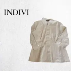 【INDIVI】長袖シャツ　綺麗目　5分袖　38　オフィスカジュアル