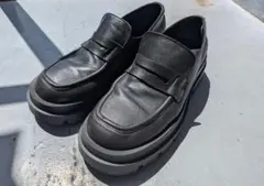 レザーローファー　厚底