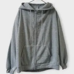 SHEIN 裏起毛ジップパーカー グレー Mサイズ ゆったり