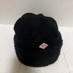 【美品】【DANTON】ブラックフリースボアニット帽 メンズレディース兼用