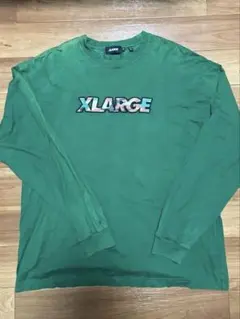 XLARGE 長袖Tシャツ グリーン 刺繍ロゴ 迷彩のサムネイル