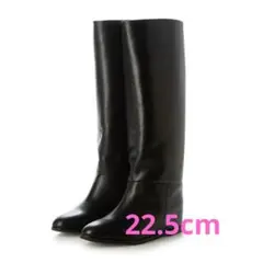 新品未使用 アルファキュービック ワイドブーツ 牛革 ロングブーツ インヒール