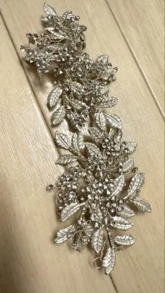 ウェディング ヘッドドレス シルバー