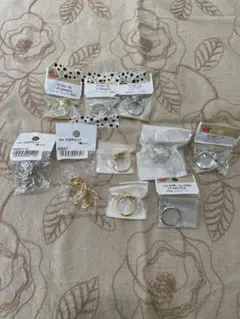 リングパーツ　グルーデコ土台　レジン　リング土台14点セット