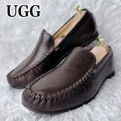 【良品✨】UGG アグ スリッポン モカシン シボ革 ダークブラウン 28.5のサムネイル