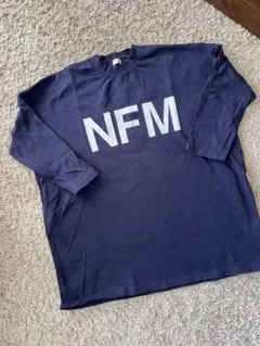 LOWRYS FARM NFMロゴ長袖Tシャツワンピース　　　　ネイビー