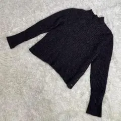 美品　トラサルディ　ハイネックニット　ダークグレー　サイドボタン　アルパカ混　S