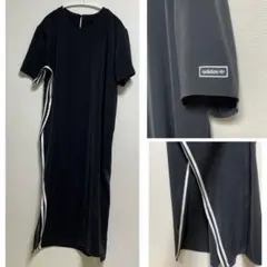 adidas ブラック カットソーワンピース 半袖　古着