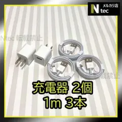 1mライトニングケーブル＆充電器(計5点) ACアダプター iPhone[8X