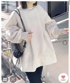 reca 裏起毛タックAラインスウェットプルオーバー