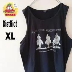 USA古着 District タンクトップ　カウボーイ　XL ブラック
