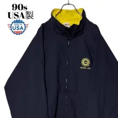 90sヴィンテージUSA製企業物ブルゾン 紺ネイビー L ワークジャケット