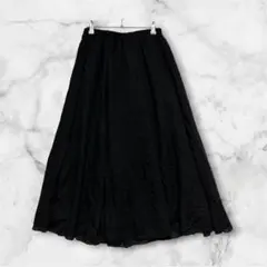 【美品】アナップ ロングスカート ブラック コットン100 裏地付　Freeのサムネイル