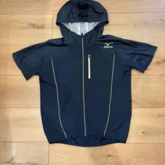 MIZUNO フード付き半袖ウィンドブレーカー ブラックのサムネイル
