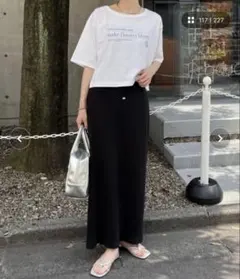 【CIAOPANIC TYPY】タイト リブ ロングスカート SMブラック