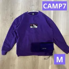 CAMP7 トレーナー 裏起毛 パープル ナイロンポケット Mサイズ