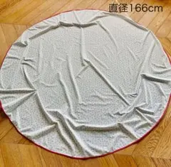 フランスアンティーク 丸いテーブルクロス クローバー模様