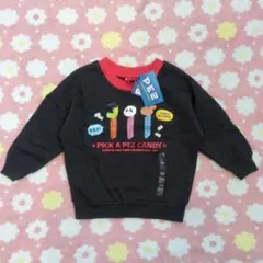 【新品・タグ付き】PEZ 長袖トレーナー 110 裏起毛 グレー赤 秋冬