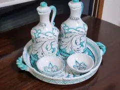 CECCONI ORVIETO イタリア製 ハンドメイド陶器 調味料入れセット CECCONI ORVIETO イタリア製 ハンドメイド陶器 調味料入れセット
