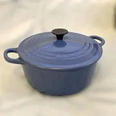 【難あり】ル・クルーゼ 両手鍋 ブルー 22㎝