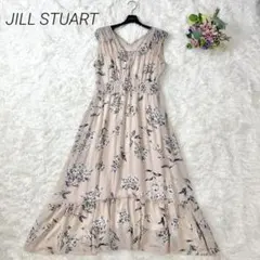 美品✨ジルスチュアート トーンフラワーワンピース 花柄 ベージュ フレア M