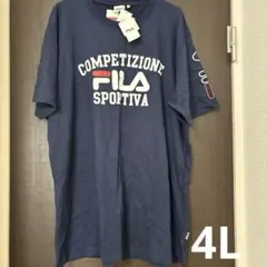 (4L)大きいサイズ FILA 半袖 ネイビー Tシャツ