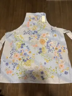 HANAEMORI エプロン 花柄 ブルー 綿100% 新品のサムネイル