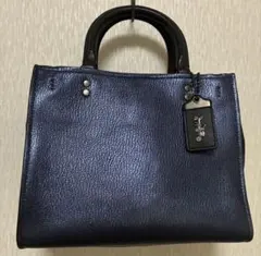 レア　COACH ローグ 25 メタリックブルー