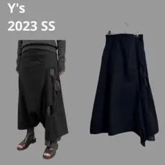 Y's ワイズ アシンメトリーロングスカート サイドギャザー 黒 - メルカリ