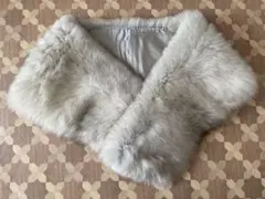 着物用 ファーショール シルバーグレー 成人式