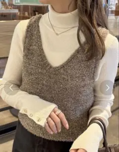 ✨みゆき様専用✨⭐︎新品⭐︎DISCOAT ラメフェザーヤーンキャミ　ブラウン