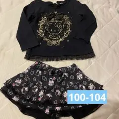 ハローキティ 長袖トップス＆ショートパンツ セット 3-4歳　100-104