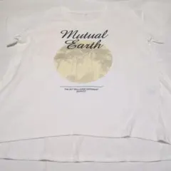Mutual Earth プリント Aライン半袖Tシャツ ホワイト 4Lサイズのサムネイル