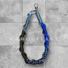 カモフラージュ スマホハンドストラップ　ブルー　グリーン　グレー