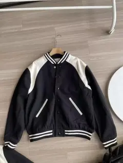 SS24 CELINE ネイビー ホワイト スタジャン ベースボールジャケット