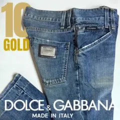 【美品】DOLCE&GABBANA 10 GOLD メタルプレート デニム 46のサムネイル