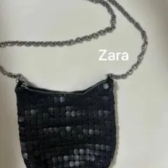 Zara 黒 ショルダー　スパンコール　チェーン ショルダーバッグ 斜め掛け