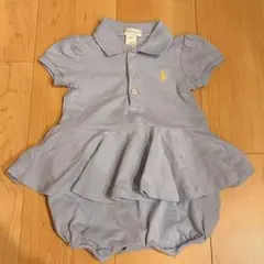 Ralph Lauren ライトブルー ポロシャツロンパース 6M(70cm)