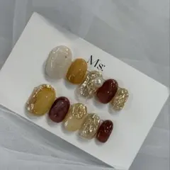 ネイルチップ No.35 ボルドー ニュアンス ミラーネイル べっ甲ネイル