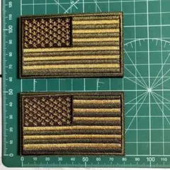 【Z460】ミリタリー パッチ ワッペン 星条旗 2枚セット ベルクロのサムネイル