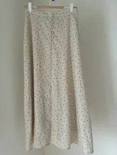 【安値】COLZA ドット柄 ロングスカート ベージュM