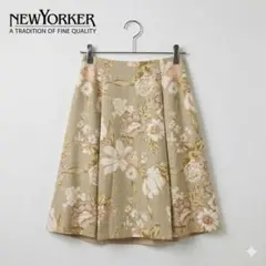 NEWYORKER ニューヨーカー 花柄 タックフレアスカート S相当 日本製のサムネイル