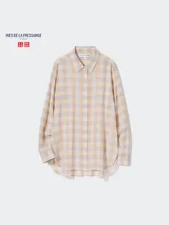 INES DE LA FRESSANGE 長袖シャツ M ベージュ系 チェック柄