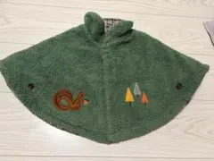 ✨️価格相談可✨️リス刺繍付き緑色フリースポンチョ