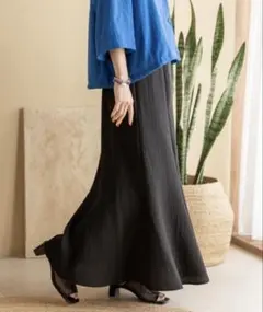 LOWRYS FARM ブラック ポコポコフレアスカート