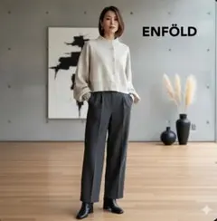 ENFÖLD エンフォルド ハイネック ショート丈 ワイドカーディガン ボレロのサムネイル