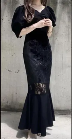 GRL 花柄レースマーメイドワンピース