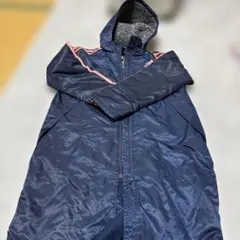 adidas フリース裏地 コート 140 ネイビー
